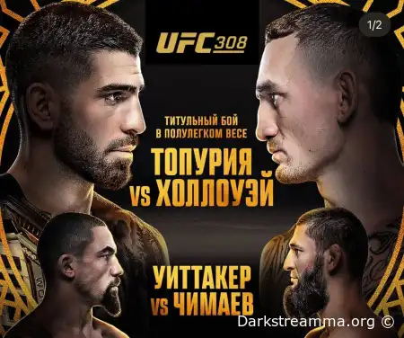 UFC 308 Илия Топурия — Макс Холлоуэй прямая трансляция смотреть онлайн бесплатно